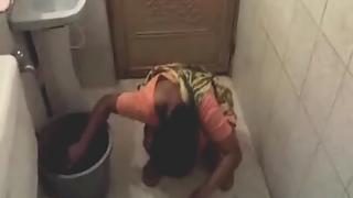Neighbour's wife in toilet