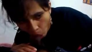 Amateur Indian sucking her partners cock getting cum