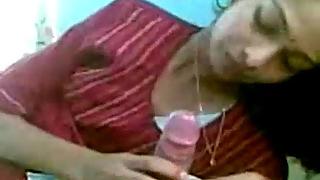 Bhabhi sucking her hubby off and strip naked for sex