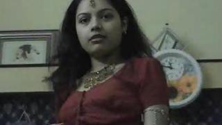 Sexy Indian wife teasing her hubby to get fuck getting naked